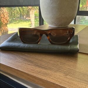 Elegant Brown Rectangular Sunglasses